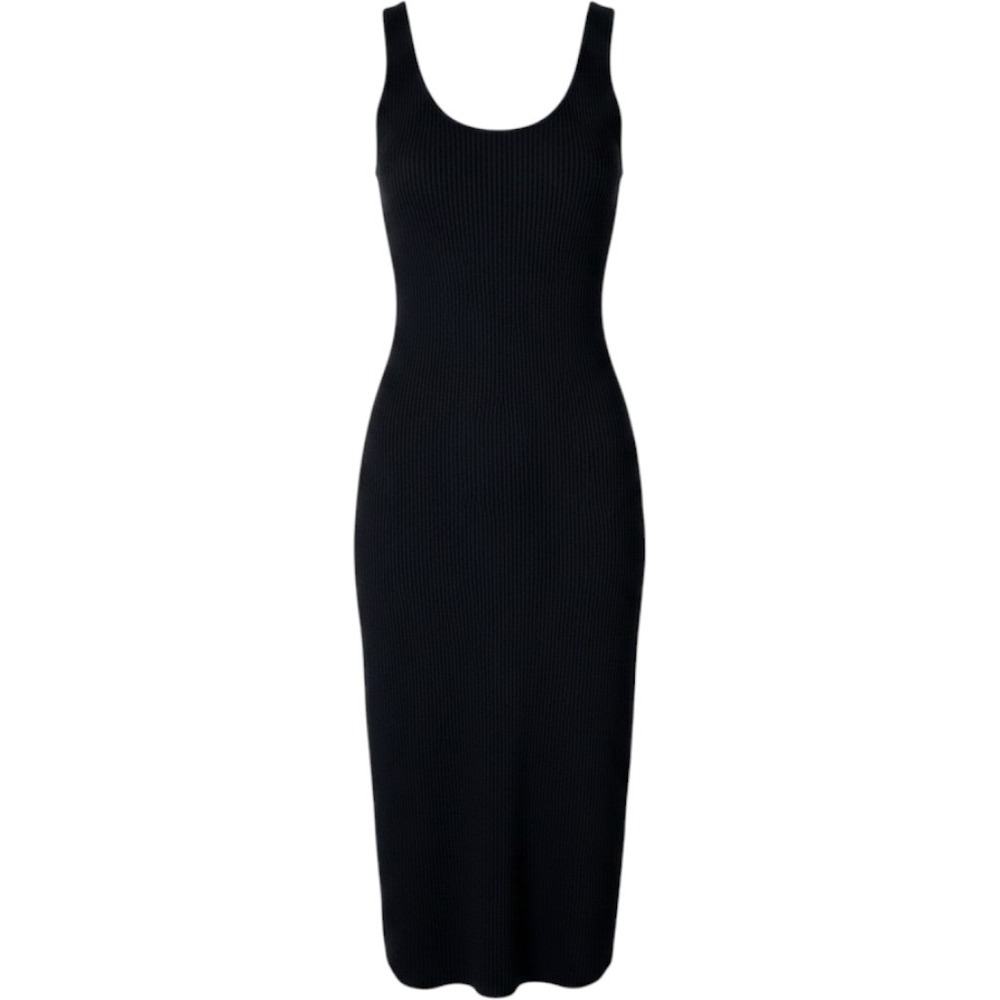 Vince Navy Blue Ribbed‎ Scoop Neck Tank Midi Dress Cotton Blend Size Small